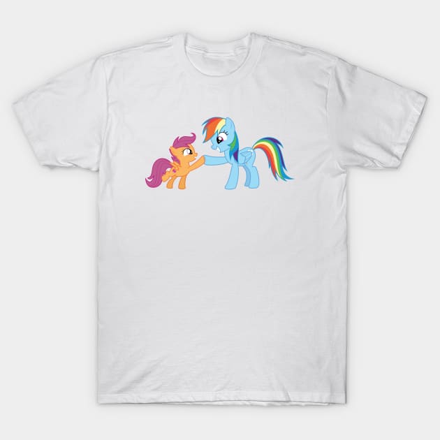 Rainbow Dash is so proud of Scootaloo 2 T-Shirt by CloudyGlow